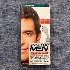 New Just for Men A-45 Dark Brown Hair Color Eyebrows Root Touch Ups